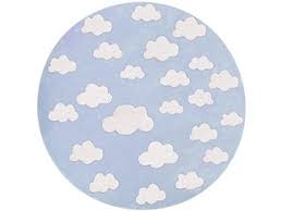 Bei uns finden sie preiswerte kinderteppiche in vielen farben und formen. Kinderteppich Rund Wolken Blau Von Hans Natur Durchmesser Ca 60 Cm Hohe Ca 1 5 Cm