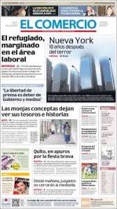 Toda la información de última hora actualizada al minuto. Periodico El Comercio Ecuador Periodicos De Ecuador Edicion De Domingo 11 De Septiembre De 2011 Kiosko Net