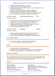 Sales Assistant Cv Template Tips And Download Cv Plaza
