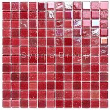 Rote Glasmosaik Fliese Fur Badezimmer Und Kuchenwande Habay Rouge