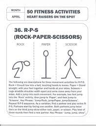 P E Games 50 Fitness Activities Heart Raisers On The Spot Printable With One Activity Elementary Pe Health And Physical Education Physical Education