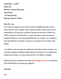 Summer Job Cover Letter Example Writing Tips
