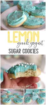 Soft Lemon Greek Yogurt Sugar Cookies With Tiffany Blue Lemon Buttercream Frosting Recipe By Dreaming In Yummy Sugar Cookies Lemon Greek Yogurt Lemon Desserts