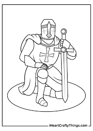 Dragon knight hand drawn line art design clip art coloring. Knight Coloring Pages Updated 2021