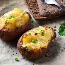 Pommes De Terre Farcies Au Jambon Et Gruyere Au Four Recette Pommes De Terre Farcies Recettes De Cuisine Recette