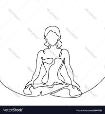 Continuous Line Drawing Woman Doing Exercise Yoga Lotus Pose Vector Illustration Download A Free Preview Or High Qua Yoga Drawing Yoga Art Yoga Illustration