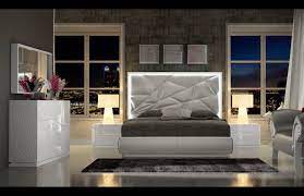 Made In Spain White Stylish Bedroom Set With Leather Headboard Modern European Style Collection From Spa Platform Bedroom Sets Bedroom Sets Bedroom Bed Design