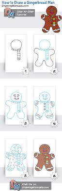 How To Draw A Gingerbread Man Christmas Drawing Drawing For Kids Drawings