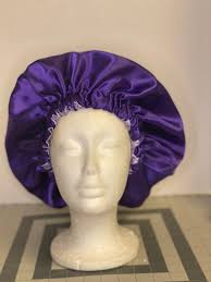Purple Reversible Satin Bonnet