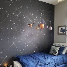 Custom Star Map Constellation Mural Wallpaper Star Map Etsy In 2020 Space Themed Bedroom Space Themed Room Kids Room Wallpaper