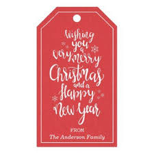 Classic Red White Merry Christmas Happy New Year Gift Tags Zazzle Com Happy New Year Gift Merry Christmas And Happy New Year Happy New Year Design