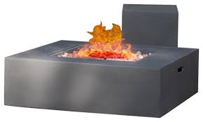 Square gas fire pit table. Gdf Studio Hearth Square 50k Btu Outdoor Gas Fire Pit Table With Tank Holder Contemporary Fire Pits By Gdfstudio Houzz
