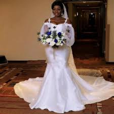 Cheap bridal dress start from $89 with shipping free at dressafford! African Cheap Mermaid Wedding Dresses Satin Long Off Shoulder Long Sleeves Dubai Arabic Plus Size Wedding Dress Bridal Gowns Vestidos From Weddingpalacedress 125 52 Dhgate Com