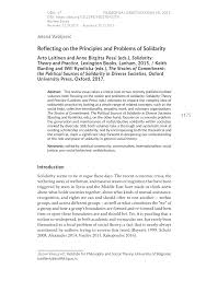 (there is mutual representation w/ power to exercise the rights of others in the same manner as their own rights) Pdf Reflecting On The Principles And Problems Of Solidarity
