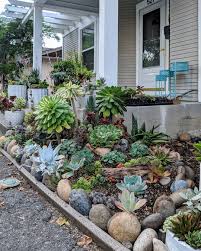 Succulent gardens front yard succulent garden unique landscape. Image May Contain Plant And Outdoor Succulent Landscape Design Succulent Landscaping Front Yard Landscaping Design