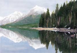 Grayscale coloring page, premium coloring pages. Coloring Glacier National Park A Grayscale Coloring Book