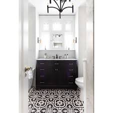 Black And White Kitchen Floor Tile Lowes Della Torre Cementina Black And White 8 In X 8 In Glazed Ceramic Encaustic Tile Lowes Com Black Bathroom Black And White Tiles White Tile Floor