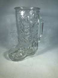 Good with no defects found. Libbey Of Canada 2 Western Cowboy Boot Shaped Clear Glass Mug Cup W Hand Ebay In 2021 Crystal Glassware Antiques Antique Glass Antique Glassware