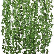 Coolmade 84ft 12 Strands Artificial Flowers Silk Fake Ivy Leaves Hanging Vine Ivy Plants Leaf Garland For Wedding Party Garden Home Wall Decor Green Walmart C Fake Hanging Plants Artificial Hanging