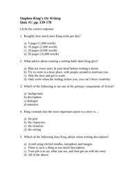 When you purchase through links on our site, we may earn an. On Writing By Stephen King Reading Comprehension Quiz Set By Writing Guy