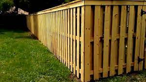 Solid fence with inset rails and chamfertop posts: Shadowbox Stickbuilt With Top Rail Accent Youtube