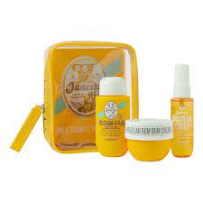 There is a thin sheet of styrofoam that is glued/taped to the top of the lid inside. Bum Bum Jet Set Sol De Janeiro Sephora