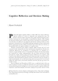 A reflective essay is a type of written work which reflects your own self. Pdf Cognitive Reflection And Decision Making