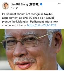 (tatal ke bawah untuk kenyataan versi bm). Kit Siang Tak Puas Hati Najib Dilantik Sebagai Pengerusi Kelab Bnbbc Tun Carlos
