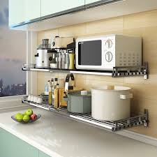 Gymax wall mounted bathroom storage cabinet organizer shelf w/double mirror door white. Usd 50 54 304 Stainless Steel Kitchen Rack Wall Mounted Microwave Rack Wall Oven Shelf Holder Storage Pot Hanger Wholesale From China Online Shopping Buy Asian Products Online From The Best Shoping