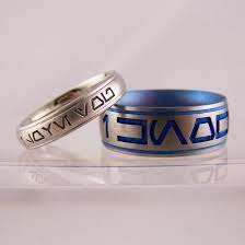I Love You I Know Platinum Titanium Star Wars Rings Star Wars Jewelry Fashionable Star War Star Wars Ring Star Wars Wedding Ring Cool Wedding Rings