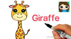 Band each of the rear legs with a short line. How To Draw A Cartoon Giraffe Easy April Youtube
