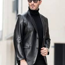 Brandon Black Shiny Mens Leather Blazer Jacket Mens Leather Jackets On Sale Movies Leather Jackets In Usa Uk Canada Australia Mens Leather Blazer Leather Jacket Men Leather Blazer Jacket