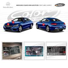 Mercedes Color Code Location Paint Label Sample Coding Color Coding Mercedes