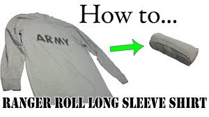 How To Ranger Roll Long Sleeve Shirts Army Basic Training Apfu Pt Uniform Long Sleeve Shirts Long Sleeve Shirt Folding