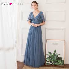 Ever pretty garment inc, experts in manufacturing and exporting fashion dress,cocktail ever pretty signed several international famous models. Elegant Dusty Blue Prom Dresses Ever Pretty Ep00722 A Line V Neck Ruffles Sleeve Embroidery Lace Party Gowns Vestido Baile Gala Prom Dresses Aliexpress
