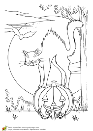 Vous pouvez aussi tester le maquillage fx, comprendre à effets spéciaux. Coloriage Pour La Fete D Halloween Un Chat Noir De Sorciere Effrayant