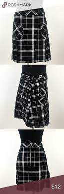 Black And White Checkered Skirt H M H M Divided Black White Plaid Skirt Womens Skirt By Divided From H M Black And White Plaid A Line Front Pockets Back Zip Womens Skirt Hm Skirt Plaid Skirts