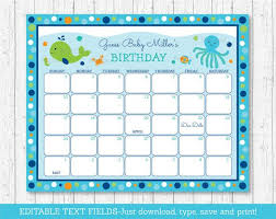 Under The Sea Baby Due Date Calendar Under The Sea Baby Shower Birthday Predictions Guessing Game Instant Download Editable Pdf A229 Baby Due Date Calendar Due Date Calendar Baby Due Date