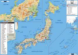 There are four international airports in japan. Large Physical Map Of Japan With Roads Cities And Airports Japan Asia Mapsland Maps Of The World
