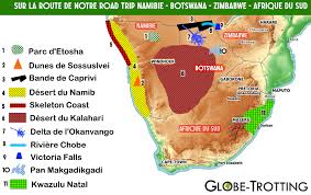 Road Trip Carte Deserts Et Typographie De L Afrique Australe Namibie Botswana Zimbabwe Et Afrique Du Sud Globe Afrique Australe Desert Du Namib Namibie
