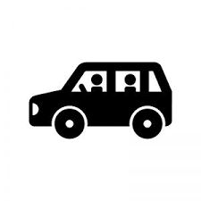 車でドライブの白黒シルエットイラスト 車 イラスト 車 シルエット シルエット イラスト