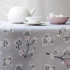 Encore une soirée cepir réussie ! Nappe En Coton Enduit Cerisier Gris Rose Rond Oval