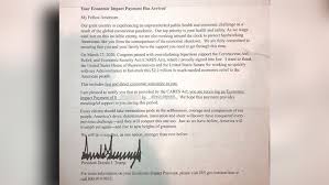 Payment Has Arrived Stimulus Letters From President Trump Appear In Mailboxes Wthr Com