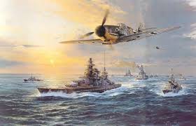 The Channel Dash The Breakout From Brest 12 February 1942 The Battleships Scharnhorst And Gneisenau With Air Cover Aircraft Art Aviation Art Airplane Art