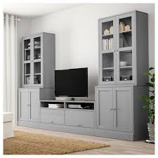Havsta Tv Storage Combination Glass Doors Grey Ikea Ikea Living Room Tv Storage Living Room Built Ins