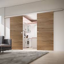 Porte Coulissante Interieure Inova 151 X 203 Cm Chene 2 Vantaux 2 Poignees Differentes Poignee Carree Bhtt450k80 Bhzp500h01 Porte Coulissante Porte Coulissante Interieur Porte Coulissante Bois