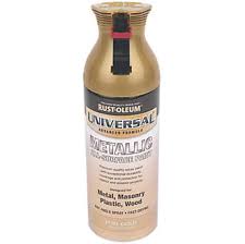 Metallic paint colors bring excitement and luxury into every room in the home. Rust Oleum Universal Spray Paint Gloss Metallic Gold 400ml Spray Paints Screwfix Com