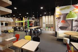 An Interior View Of The World S Largest Mcdonald S Restaurant And Their Flagship Outlet In The Cafe Bar Interior Resturant Interior Restaurant Interior Design