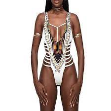 African Style High Waist Two Pieces Swimsuit Swimwear Fashion Women Swimsuits Swimsuits