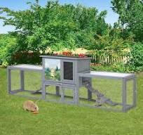 COZIWOW 94-in. Wooden Rabbit Hutch With Pull-out Tray, Large CW12B0595-T01
